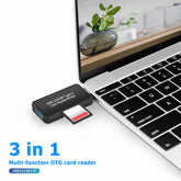 YC-432 Secure Digital TF Card Reader USB C to USB 3.0 OTG Adapter for PC Phone